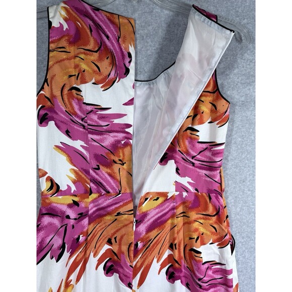 Cato Dress Womens Sz 6 Pink Orange Pockets Sleeveless Abstract Brushstroke Print - Picture 6 of 14